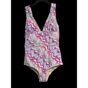 NWT Betsey Johnson Faux Snake Print OnePiece Swimsuit Size Small Vacation Beachy